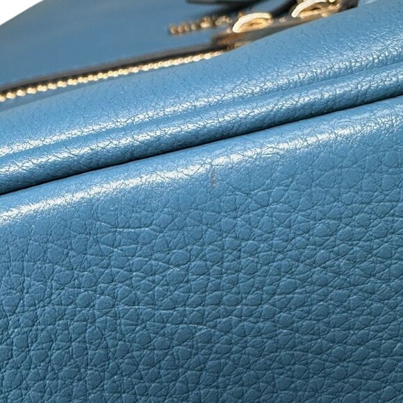 Michael Kors Rhea Zip Medium Leather DK Chambray Backpack with Tag - Picture 13 of 16